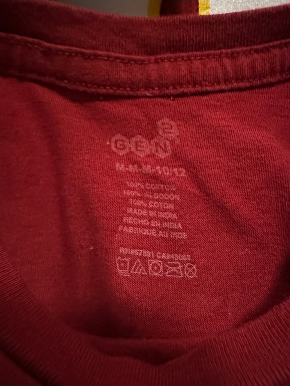 Burgundy Kids Short Sleeve Tee with Yellow 'REDSKINS' and White 90 Graphic - Picture 4 of 4